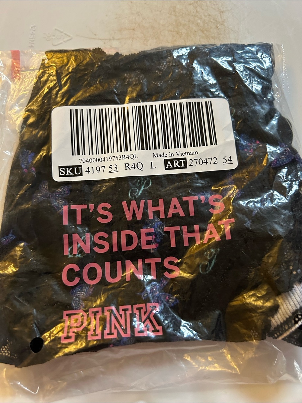PINK Black W/ Butterflies Panties L
